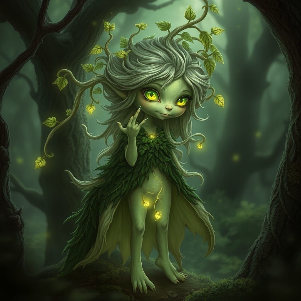 Pomona Sprout: Luminous Forest Spirit in Moss Cloak