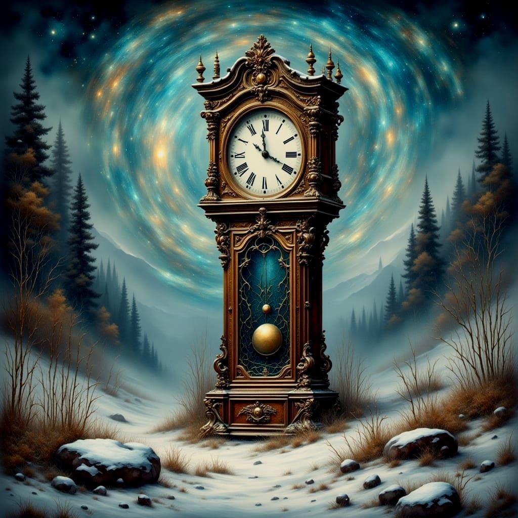 Grandfather Clock Opens Cosmic Portal in Mountains