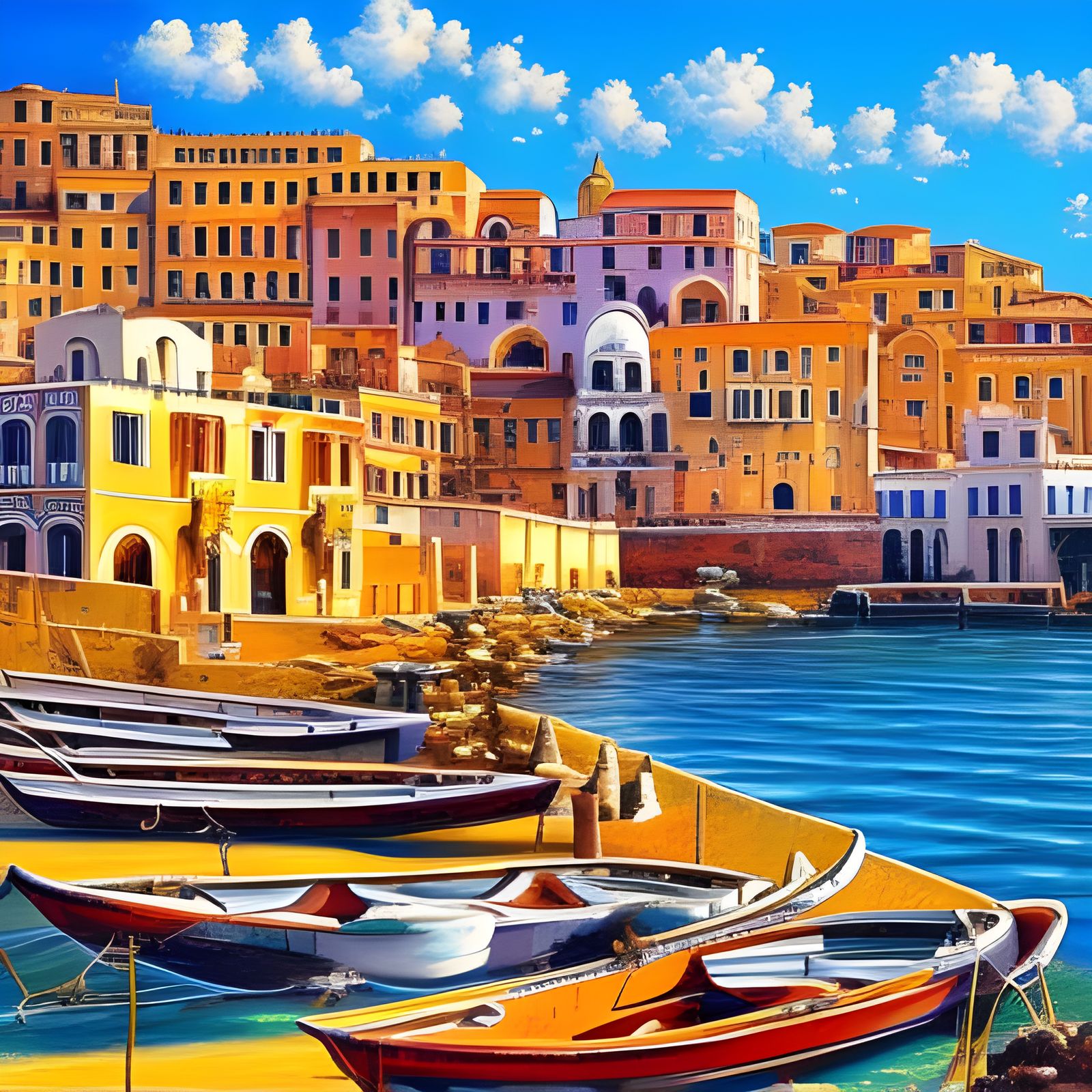 Sunny Sicily Town with Sea View