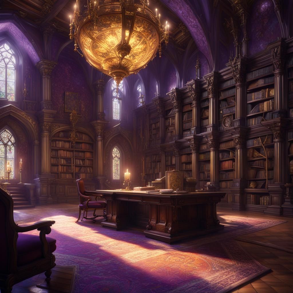 Princess in Castle Library: Dark Fantasy Concept Art