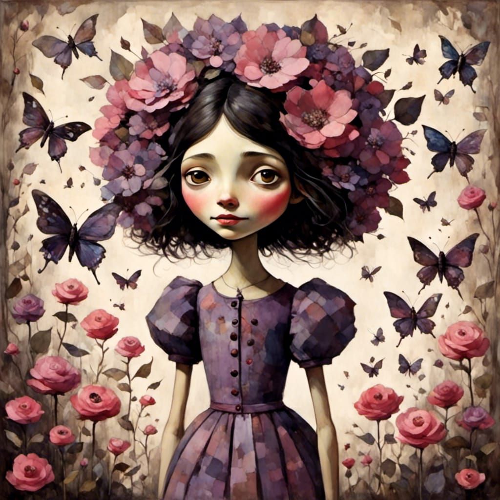 Elegant Woman in Ballroom: Digital Art with Dollify Lora