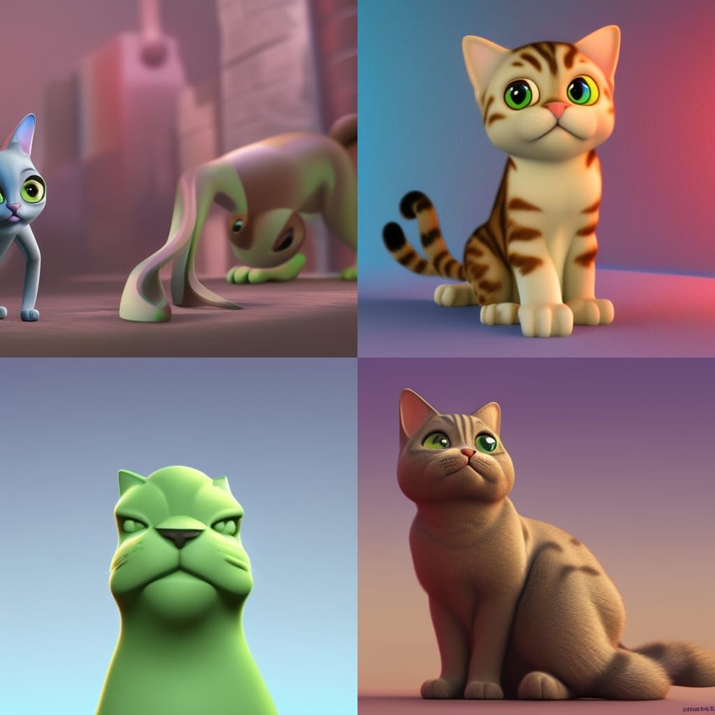 Pixar-Style Cat Person in 3D Digital Art