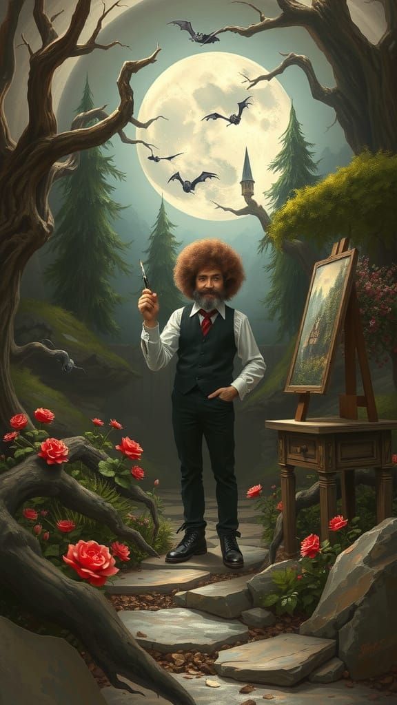 Painter in Gothic Garden Painting