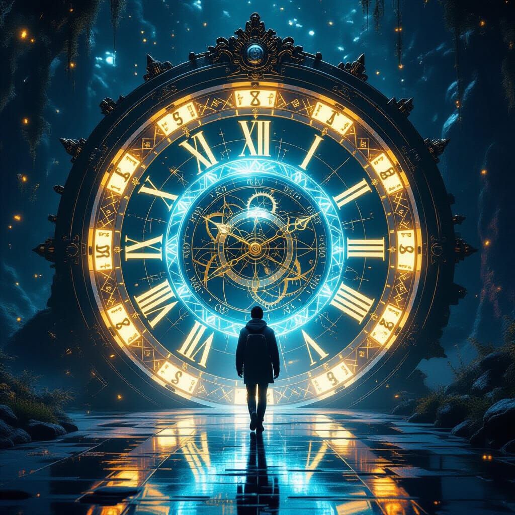 Time Traveler Enters Portal in Fantasy Concept Art