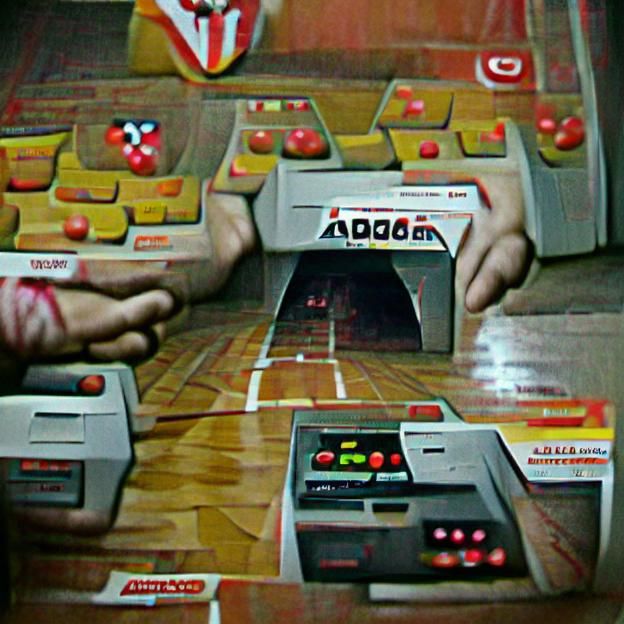 Retro Arcade Game Scene from the 1980s