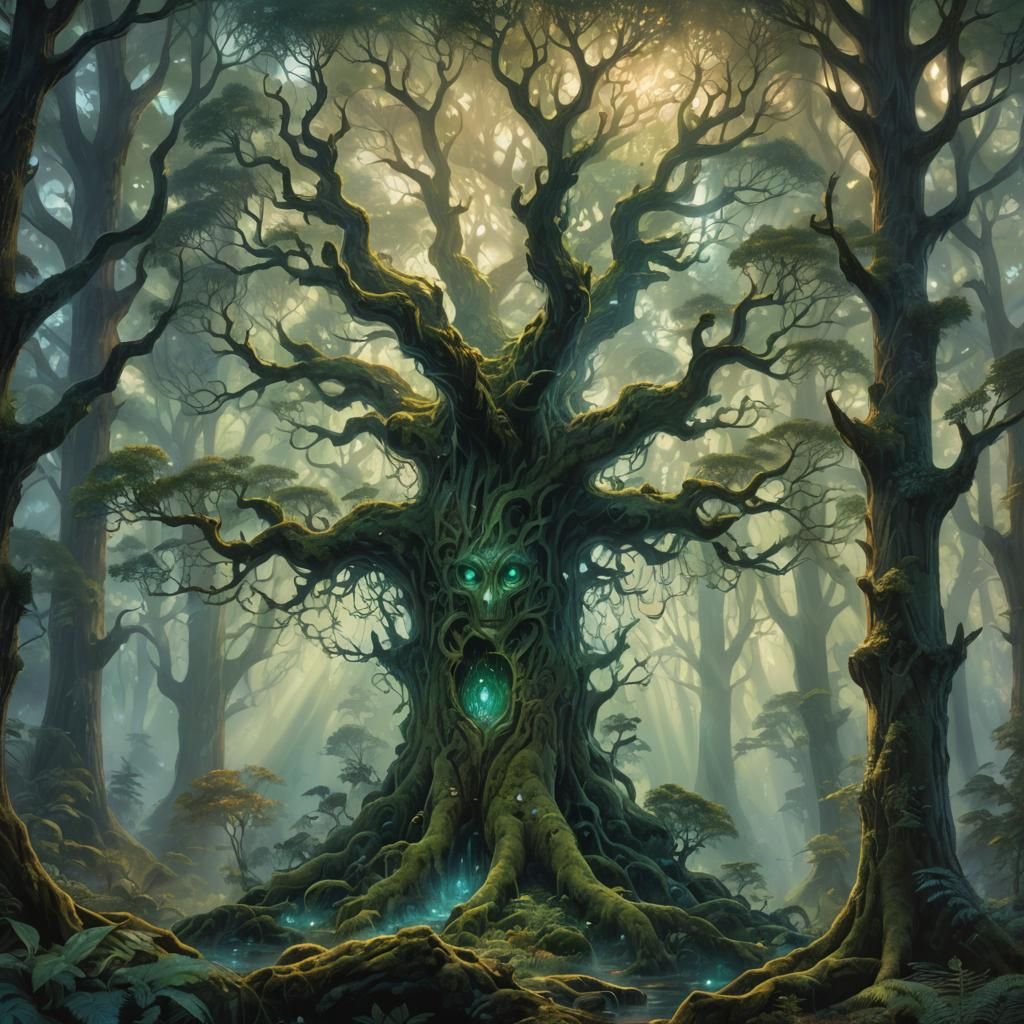 Forest Spirit in Shimmering Light