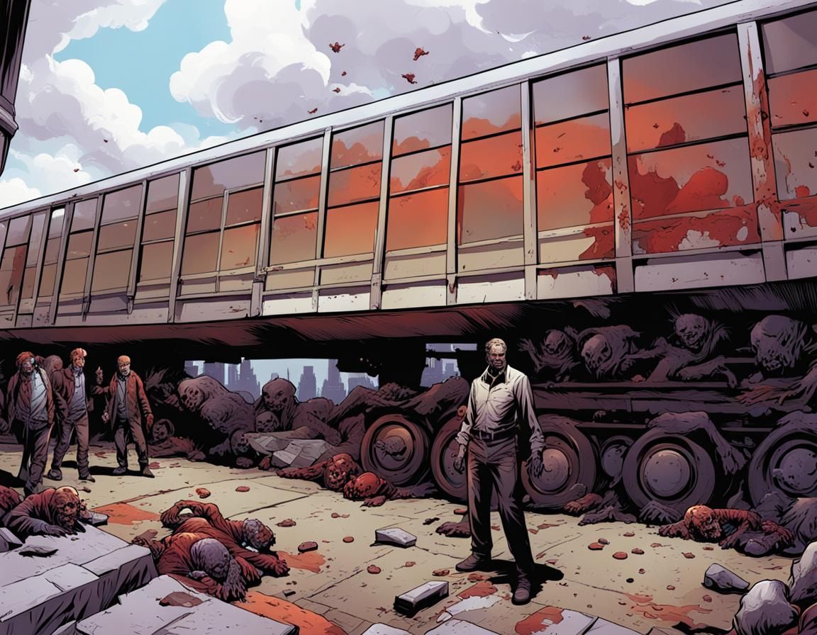 Comic Book Cover Art with Zombies