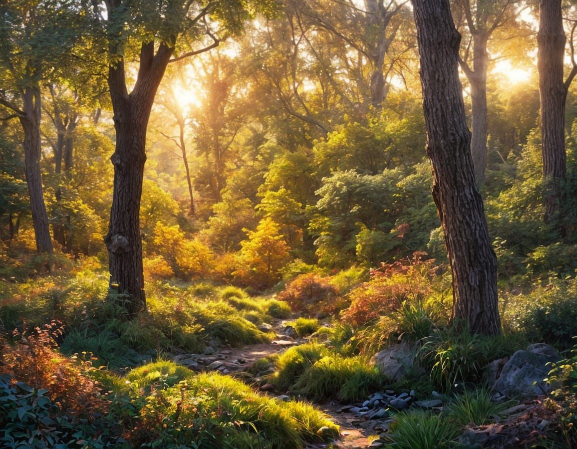 Ethereal Woodland Epic in Golden Hour