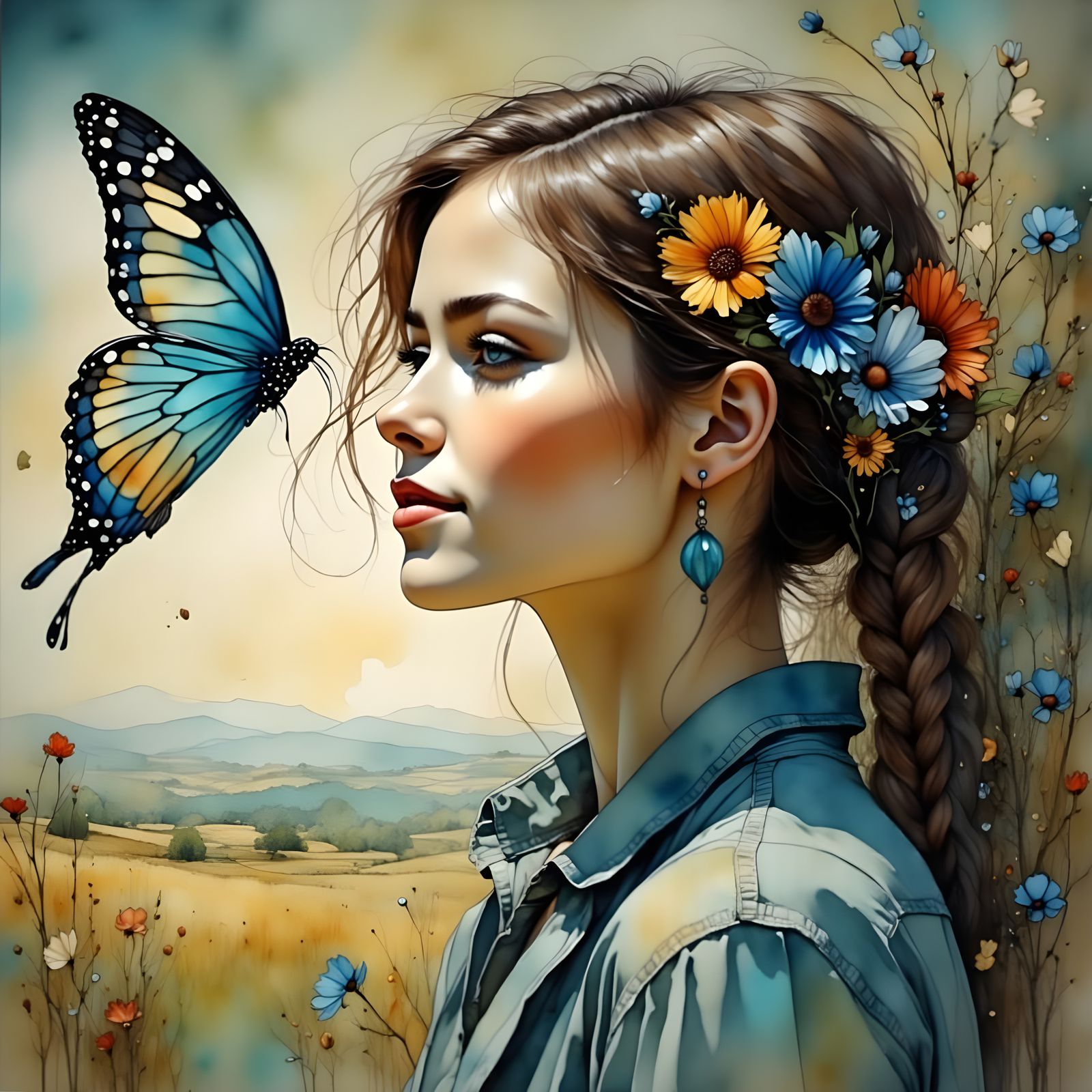 Painterly Figure Talks to the Wind