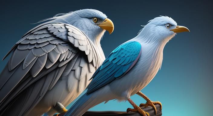 Smiling Lady with Bird: Pixar-Style 3D Render