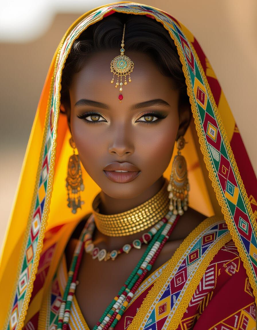 Stunning Ethiopian Woman in Traditional Attire