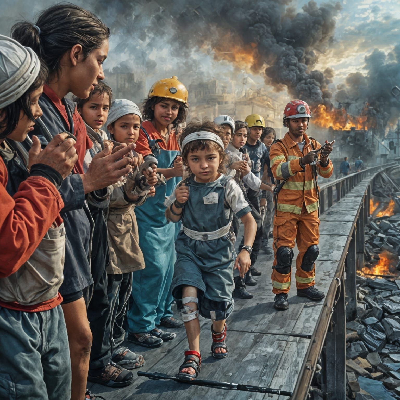 Child hero in a war zone