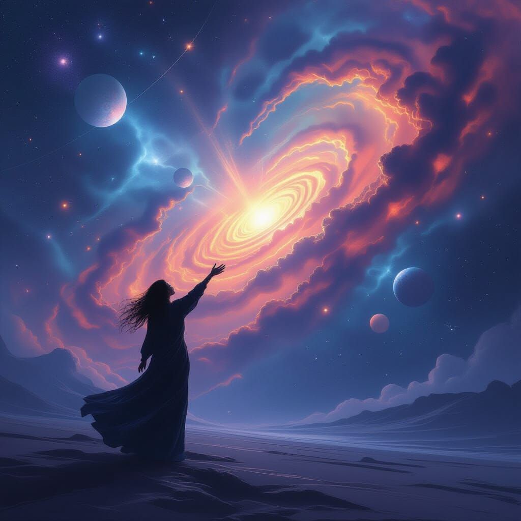 Ego Dissolves into Cosmic Unity in Surreal Digital Art