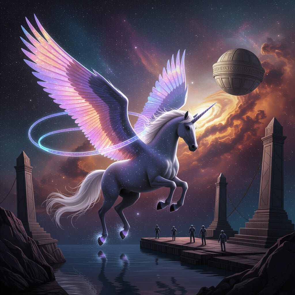 Astral Pegasus Docked in Nebula Harbor