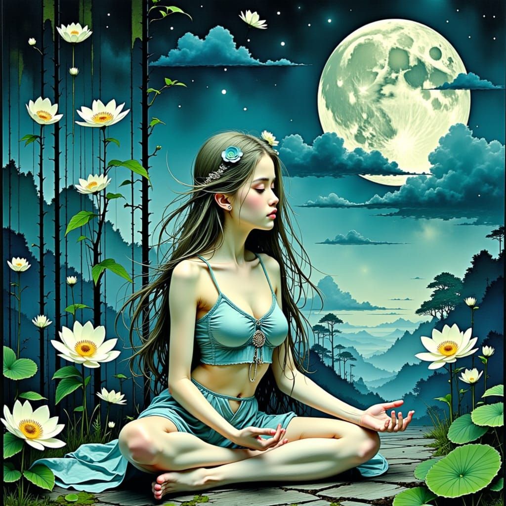 Ethereal Portrait of a Woman in a Fantasy Forest