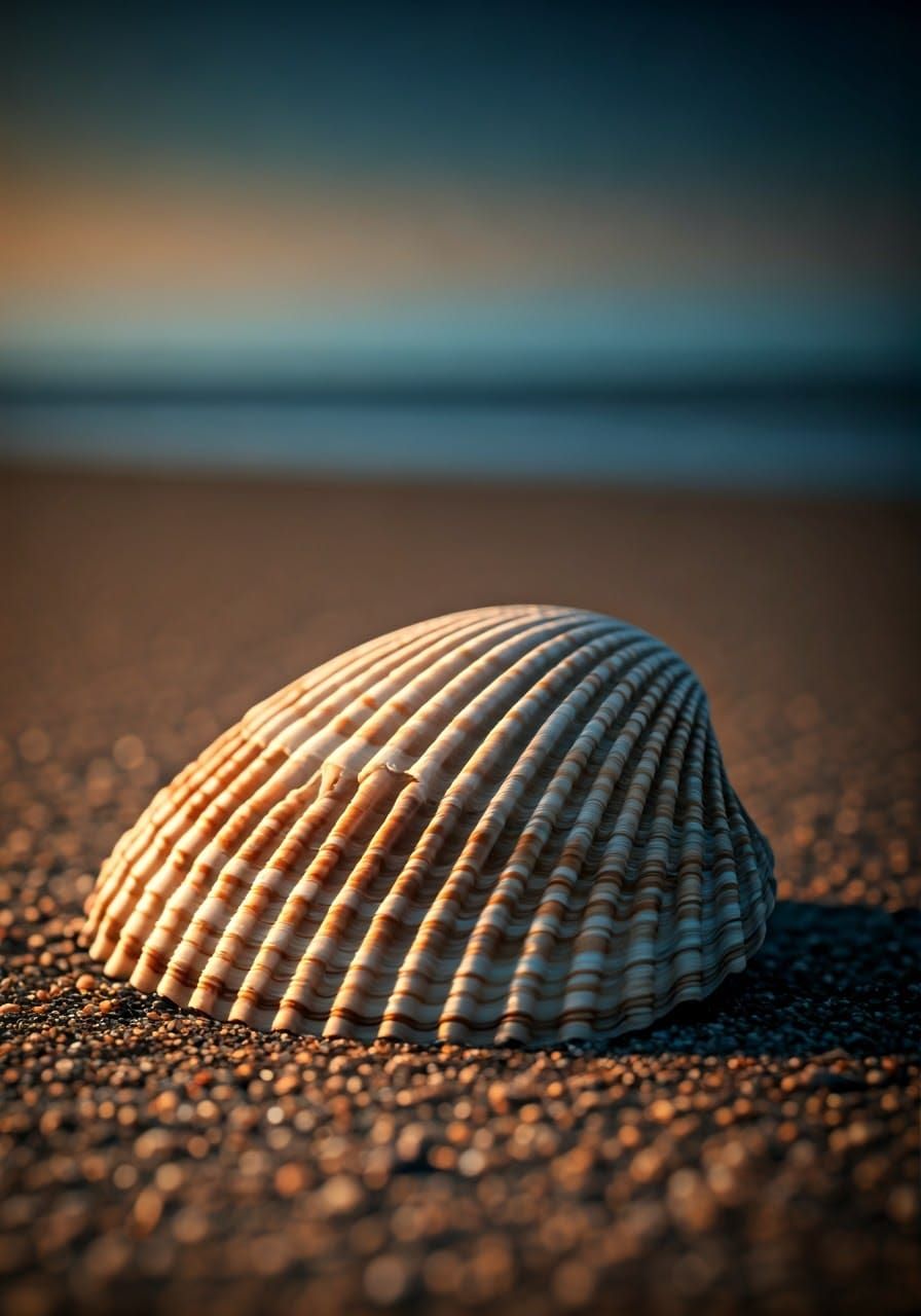 Seashells on Shoreline in Fantasy Style