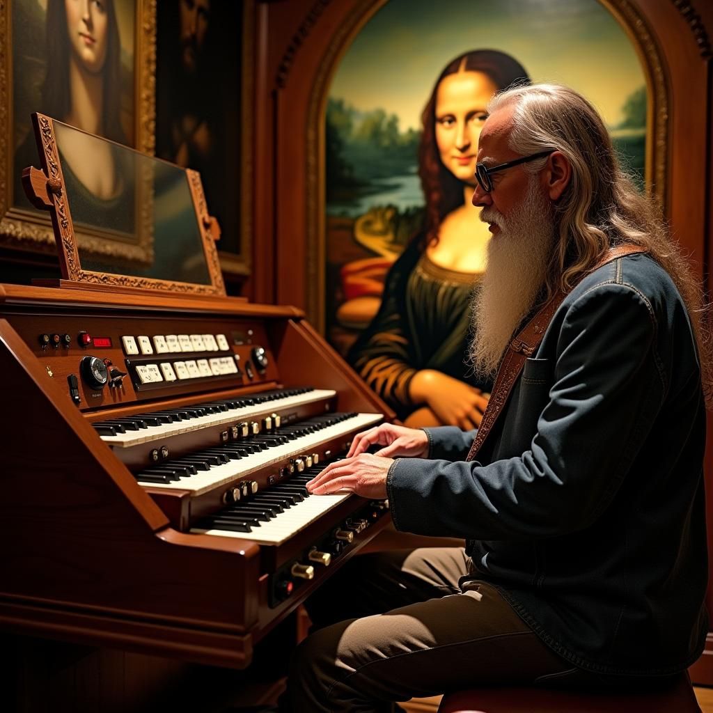 Mona Lisa Plays Organ in da Vinci Style