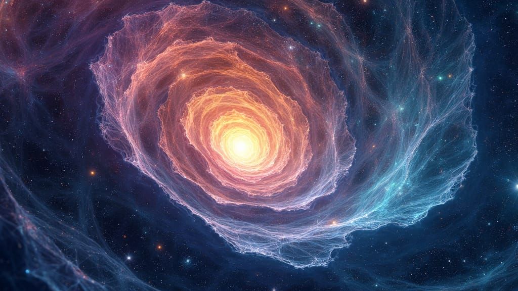 Fractal Hologram Nebula in Hyperrealistic Digital Art