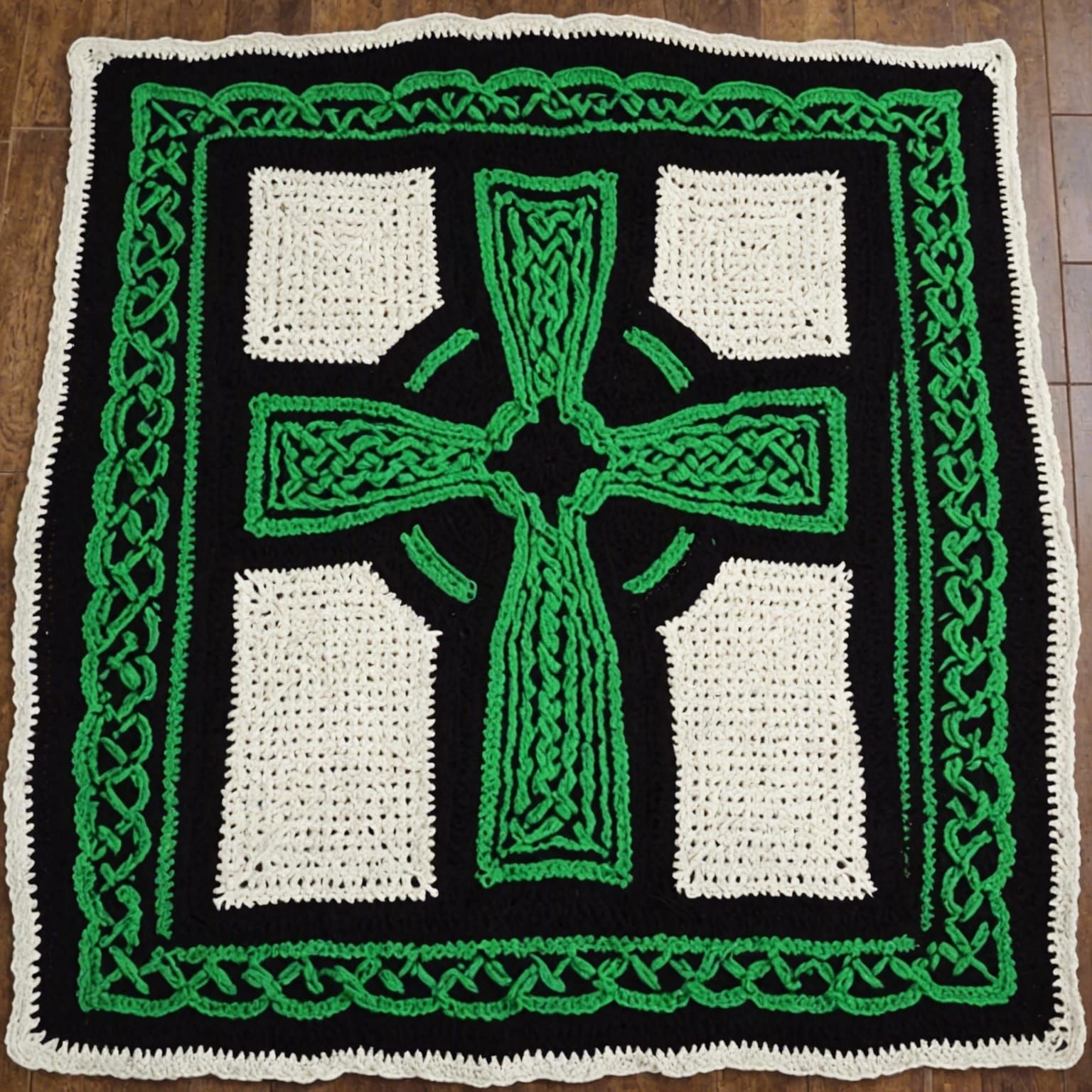 Crocheted Celtic Cross Afghan