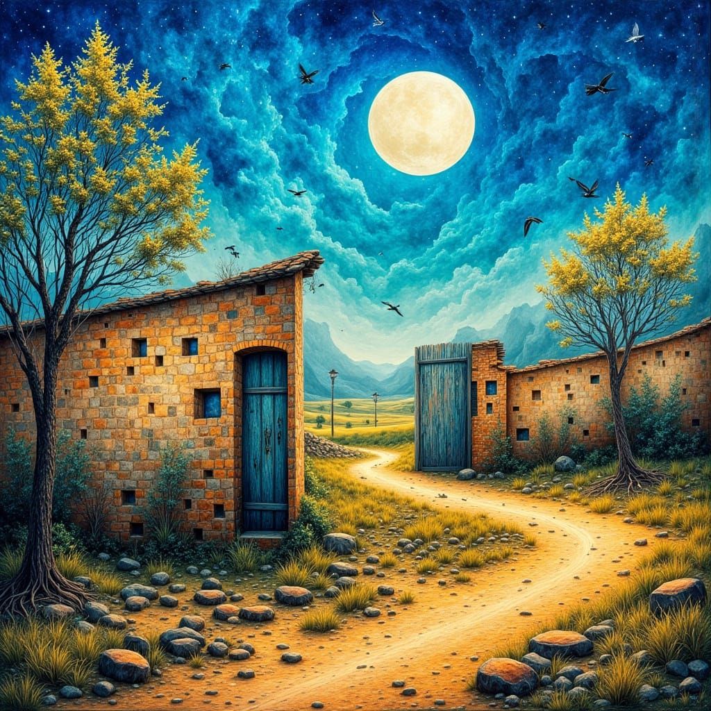 <lora:Abstract Reality:1.0> A serene, spring scene unfolds a...