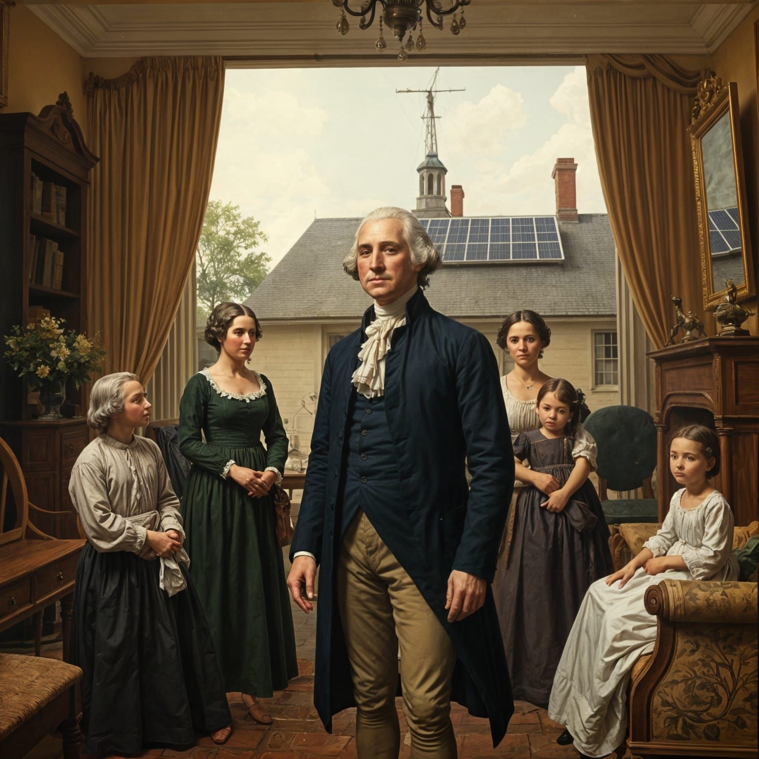 George Washington's Family Gathered in Modern Comfort