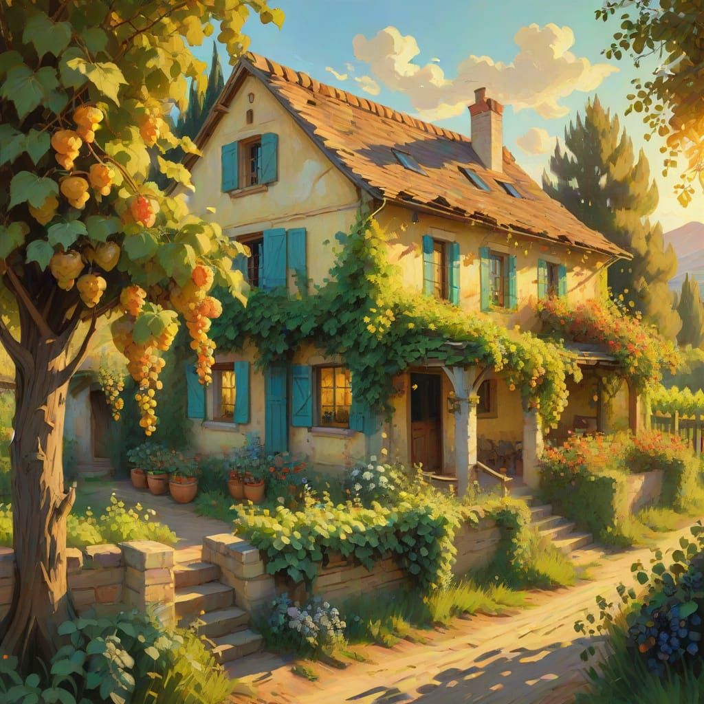 Cozy Cottage in a Lush Vineyard Landscape