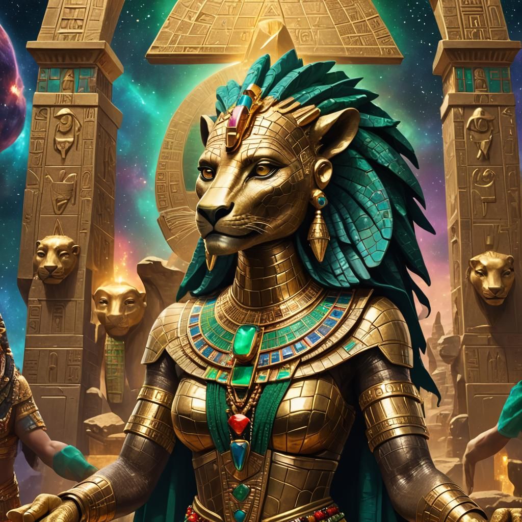 Sobek and Sekhmet: Egyptian Gods in Gold