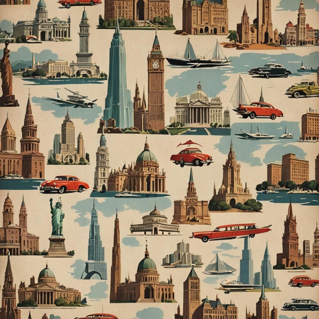 Retro Travel Ad for a Famous City