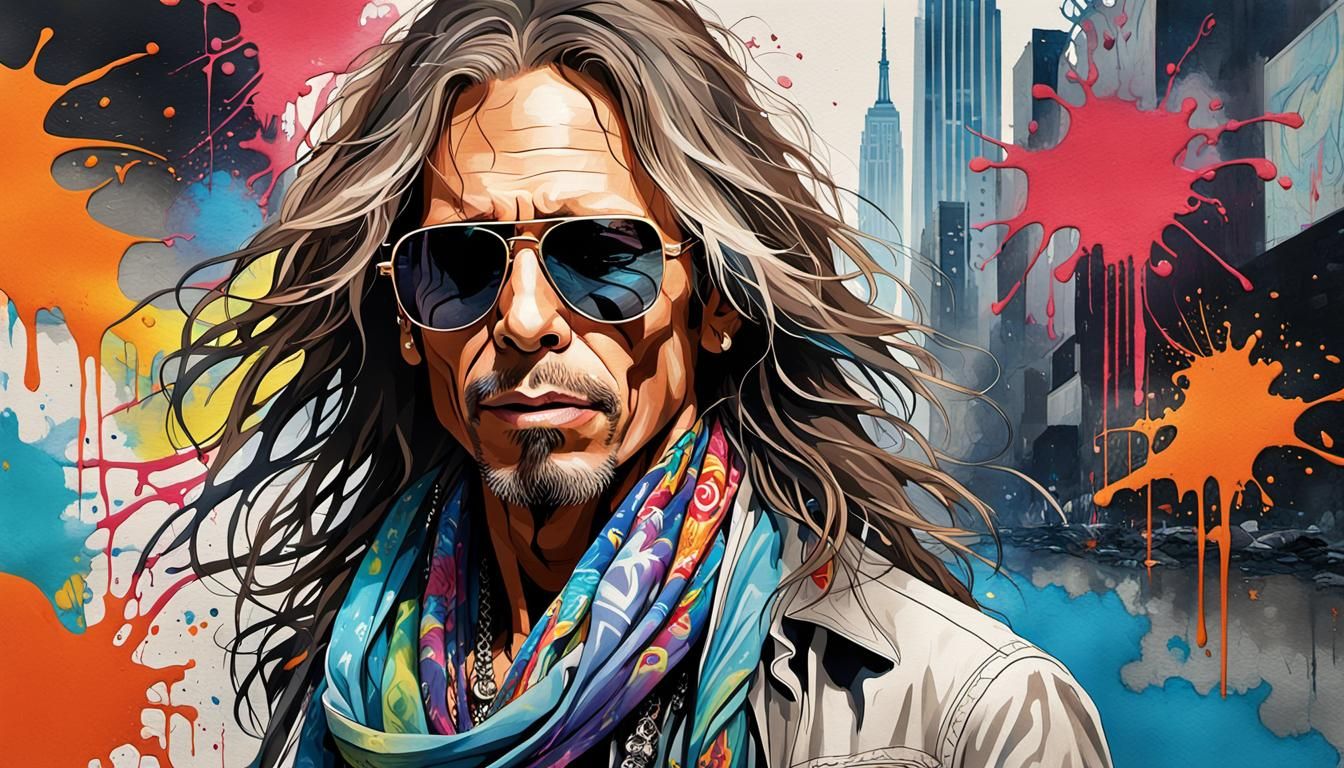 Pop Art Portrait with Acrylic Paint Drips