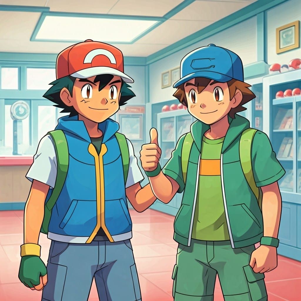 Ash Ketchum Wishes Luck in Pokémon Center