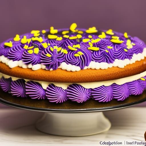 Purple Decorated Cake, Professional Photography