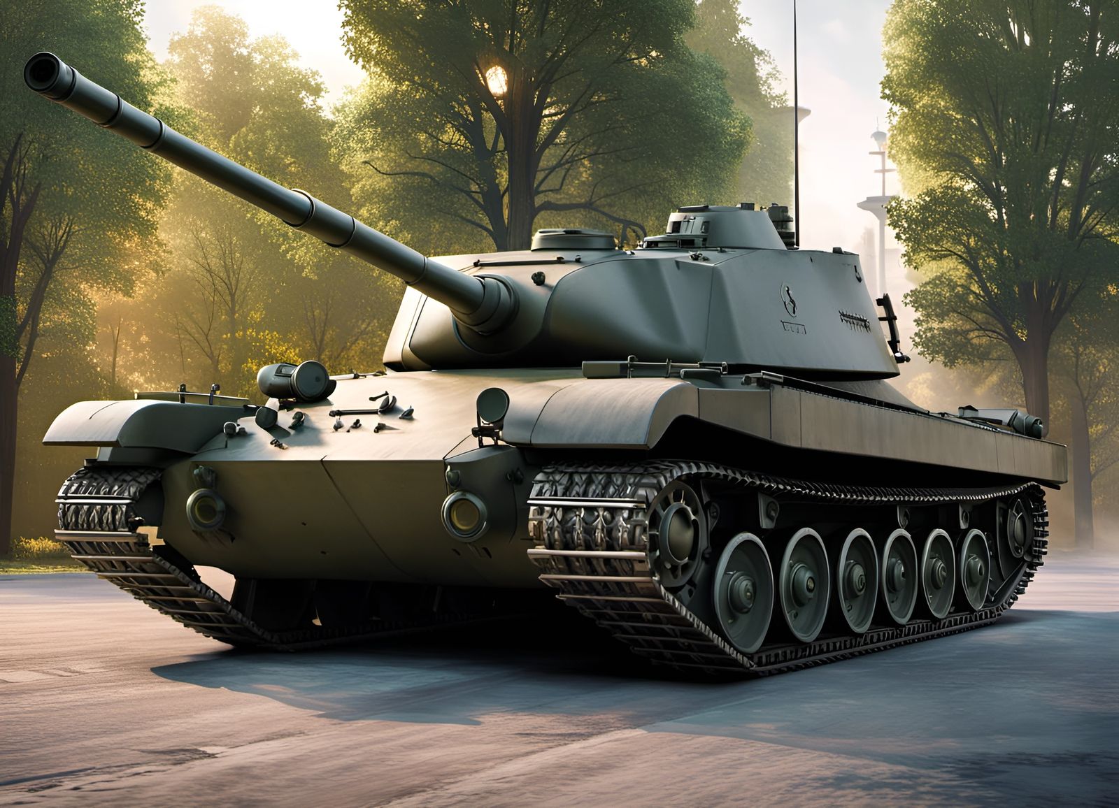 Hyperrealistic Soviet IS-1 Tank on Battlefield