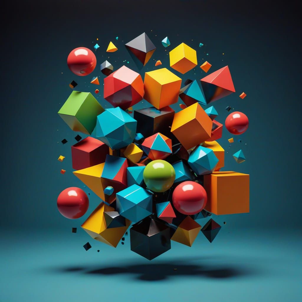 Geometric Abstraction in Vibrant Disarray