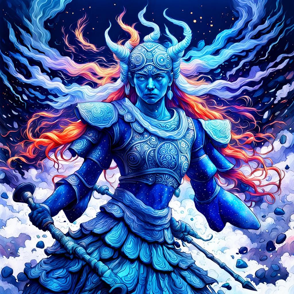 Twin Goddesses in Anime-Inspired HDR Double Exposure