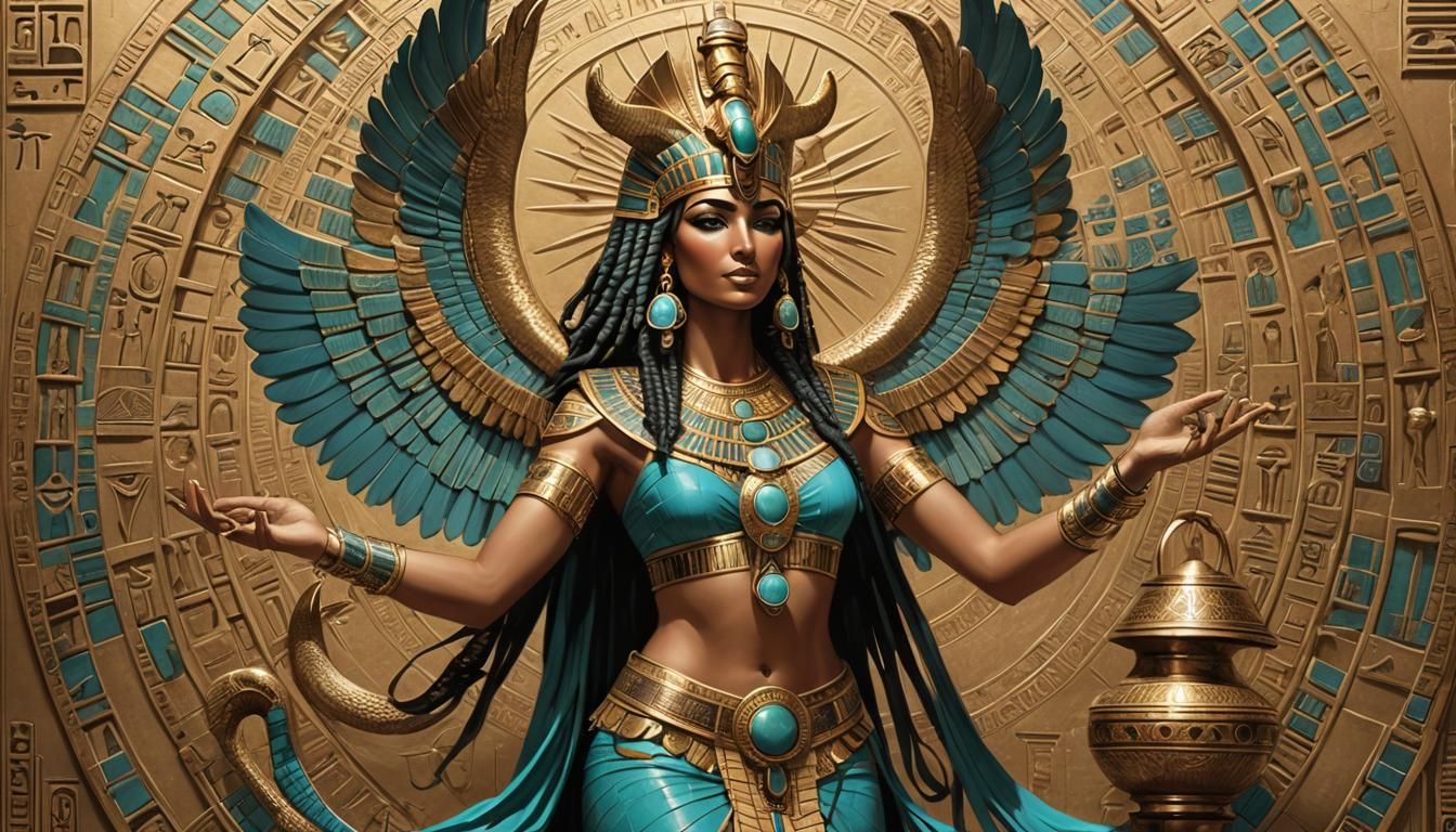 Isis: Egyptian Goddess with Golden Wings