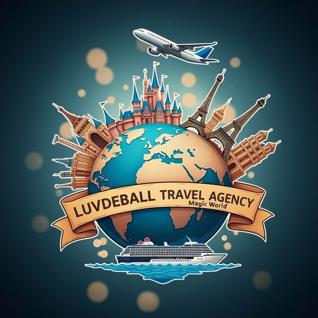 Vibrant Globe Travel Agency Logo with Landmarks