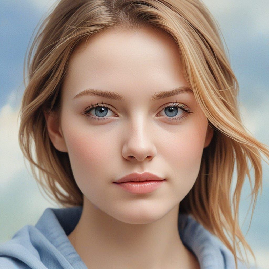 Ethereal Watercolor Portrait of a Woman in Soft Focus