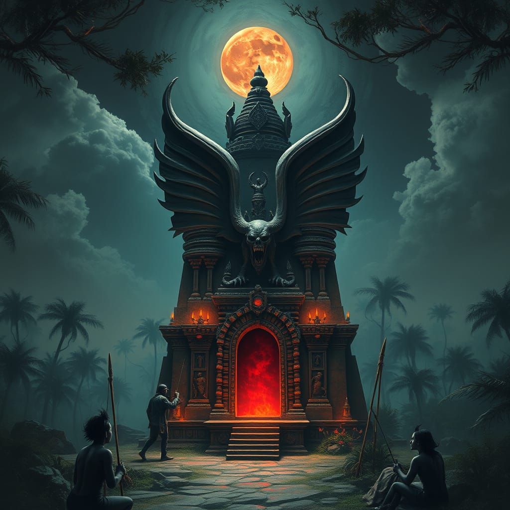 Ancient Evil in African Jungle Pagan Temple Under Blood Moon
