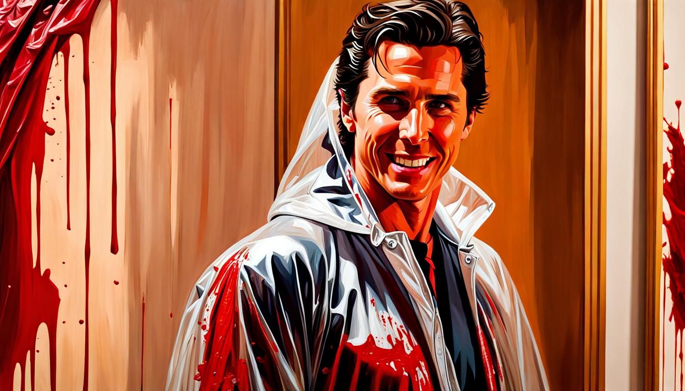 Christian Bale as American Psycho in Oil Painting