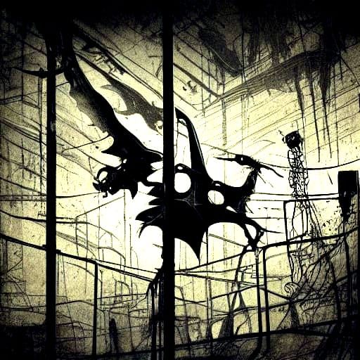 Cyberpunk Pteranodon Skull in Sepia Tones