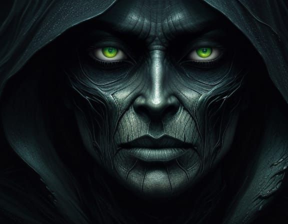 Surreal Shadow Figure Portrait in Dark Fantasy Style