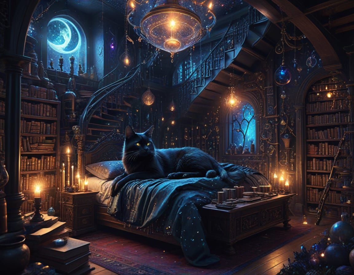 Enchanted Wizard's Sanctum in Whimsical Splendor