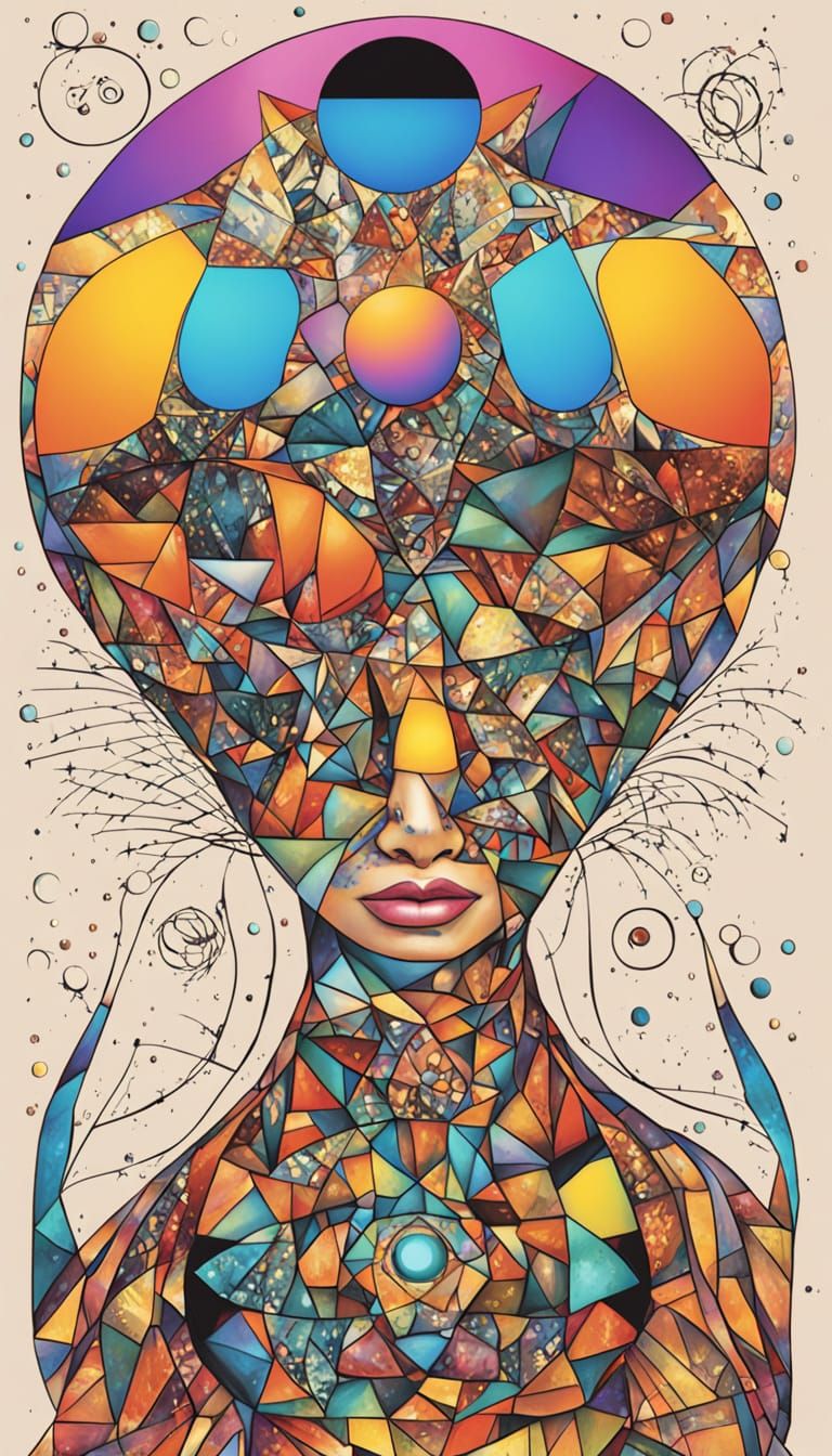 Kittyprime Symbol in Bright 3D Optical Art Style