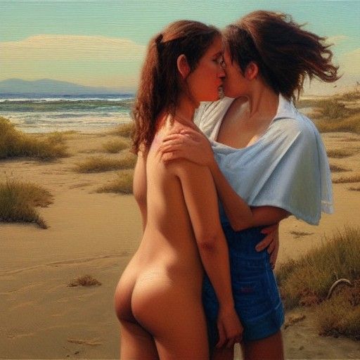 Lesbians: An Intimate Oil Painting