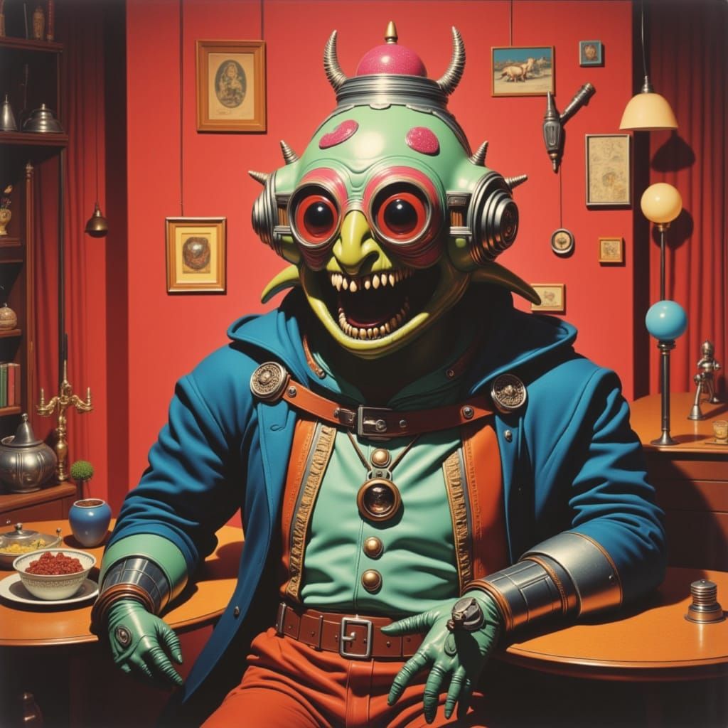 Medieval Punk Creature in Candy-Colored Fantasy