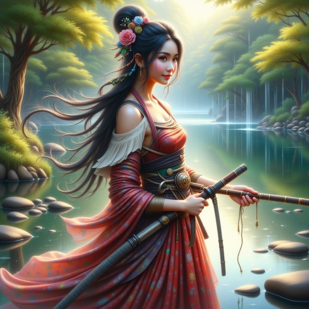 Fantasy Samurai Woman by River