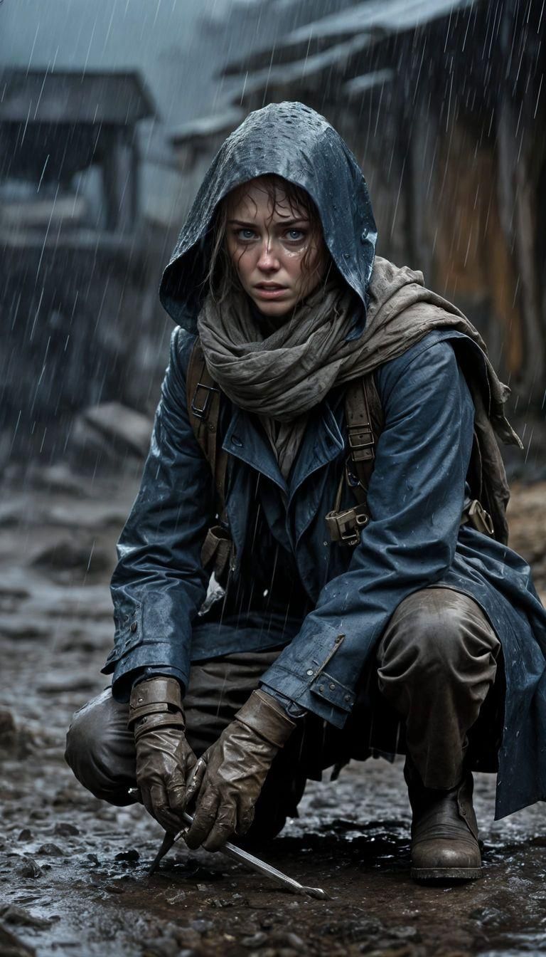 Dark Cinematic Scavenger in a Wasteland