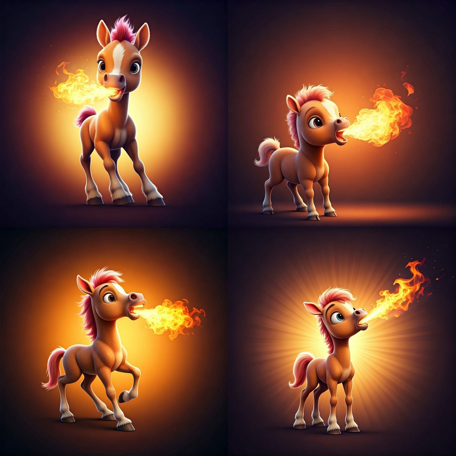 Fantastical Baby Horse Ignites with Brilliant Flame
