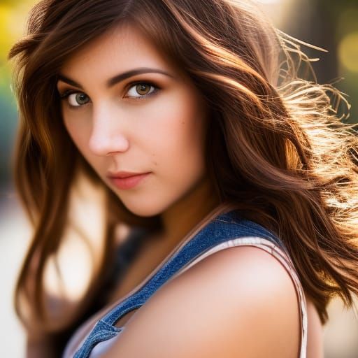 Brown-haired Girl in Natural Light Portrait