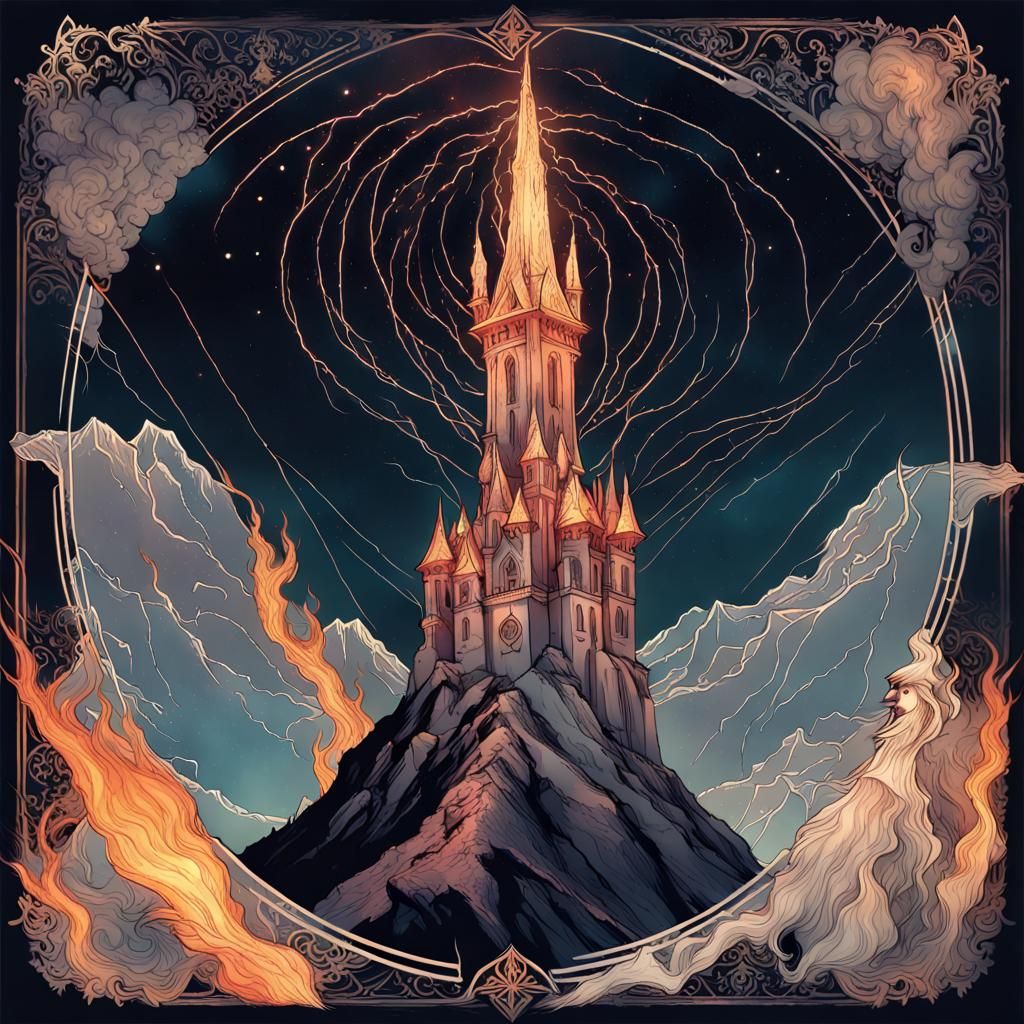 Tower Tarot Card: Digital Photoillustration